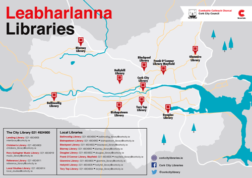 Map of Cork City Libraries Network